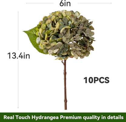 10PCS Faux Hydrangea Flower Hydrangea Artificial Flowers Hydrangea Bouquet Faux Flower Table Centerpieces for Home Wedding Bridal Bouquet Office Party DIY Floral Decor
