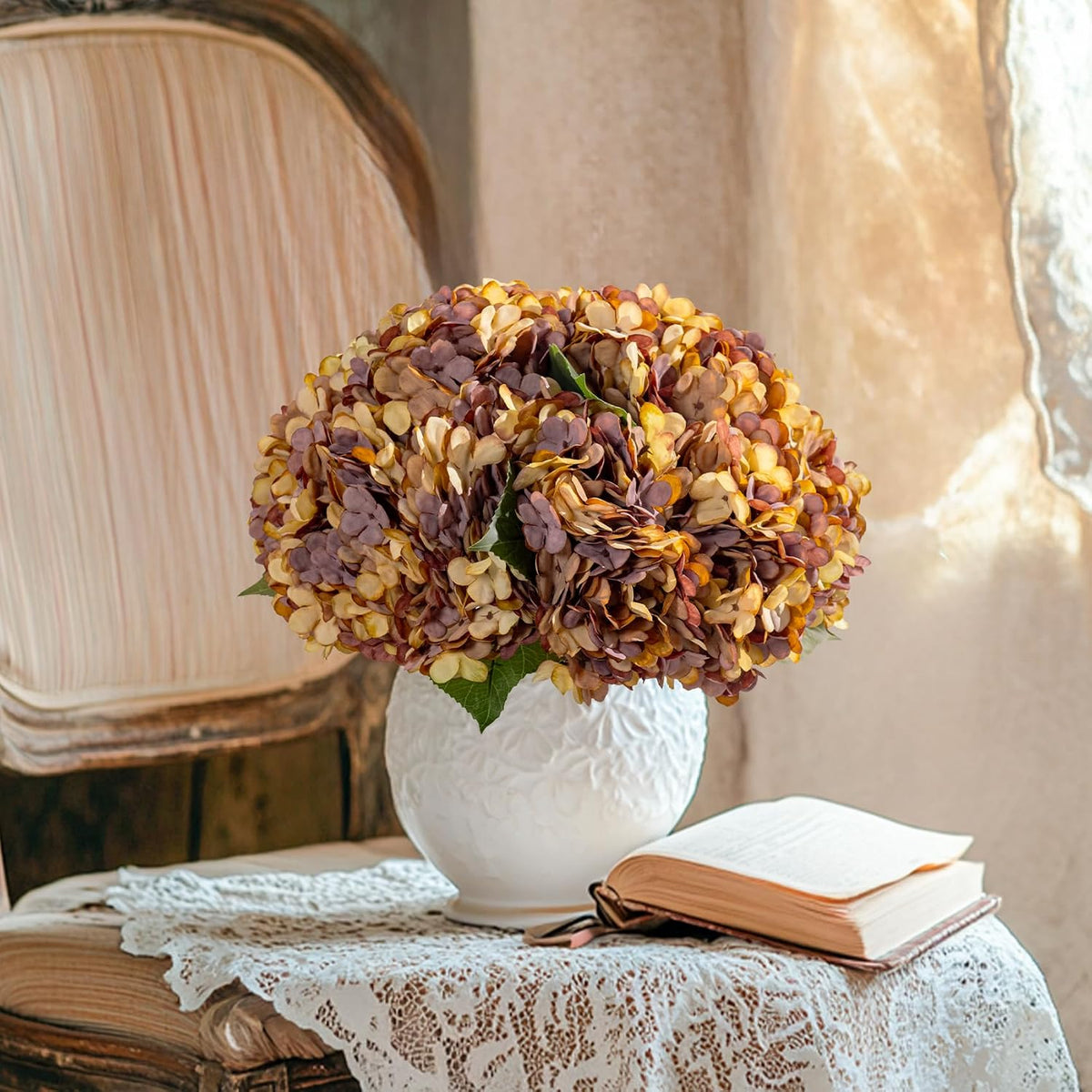 10PCS Faux Hydrangea Flower Hydrangea Artificial Flowers Hydrangea Bouquet Faux Flower Table Centerpieces for Home Wedding Bridal Bouquet Office Party DIY Floral Decor