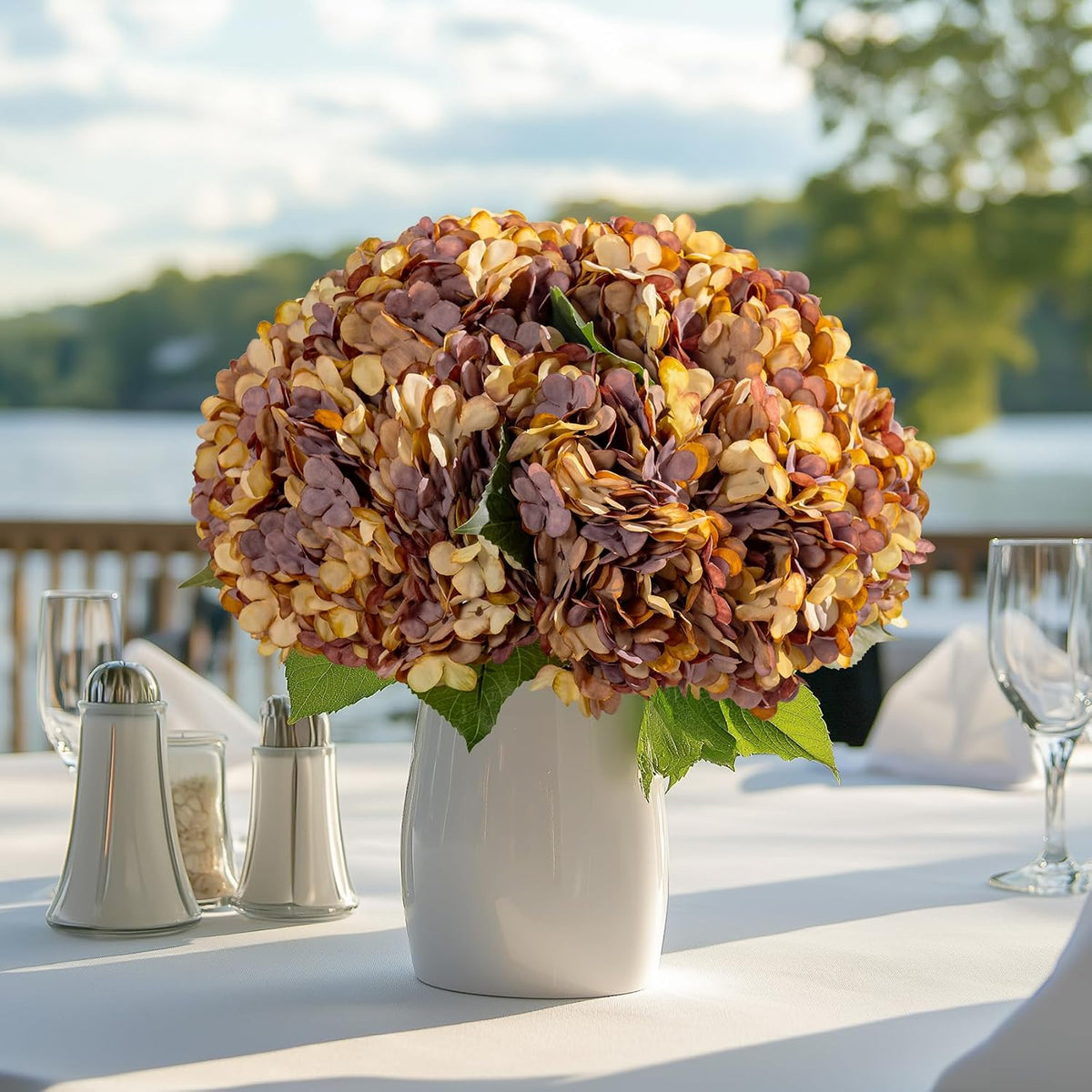 10PCS Faux Hydrangea Flower Hydrangea Artificial Flowers Hydrangea Bouquet Faux Flower Table Centerpieces for Home Wedding Bridal Bouquet Office Party DIY Floral Decor
