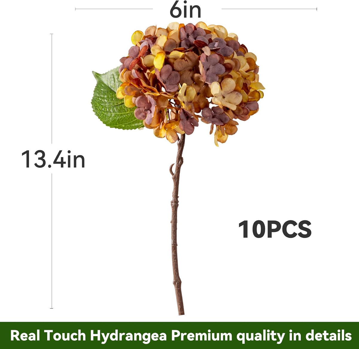 10PCS Faux Hydrangea Flower Hydrangea Artificial Flowers Hydrangea Bouquet Faux Flower Table Centerpieces for Home Wedding Bridal Bouquet Office Party DIY Floral Decor