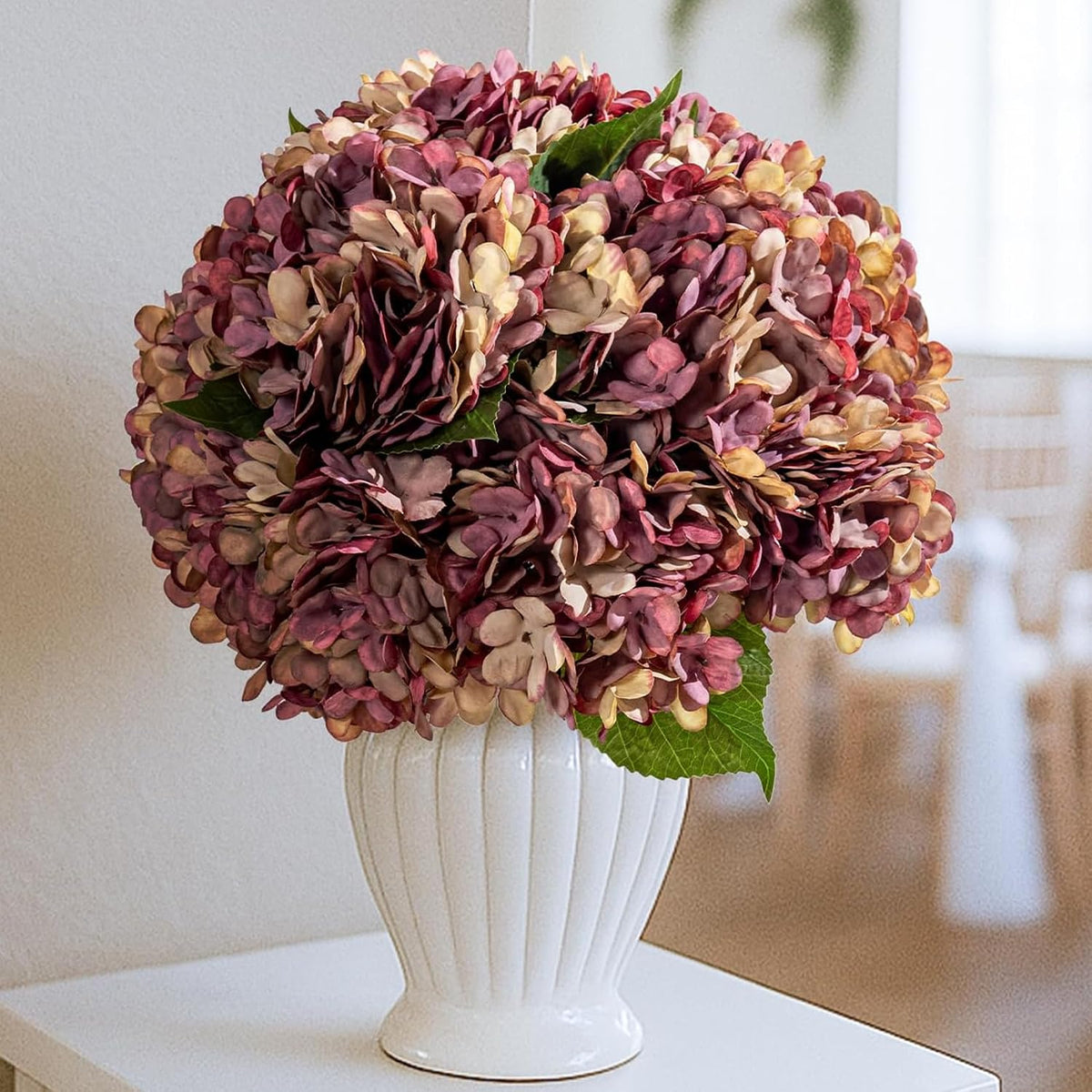 10PCS Faux Hydrangea Flower Hydrangea Artificial Flowers Hydrangea Bouquet Faux Flower Table Centerpieces for Home Wedding Bridal Bouquet Office Party DIY Floral Decor