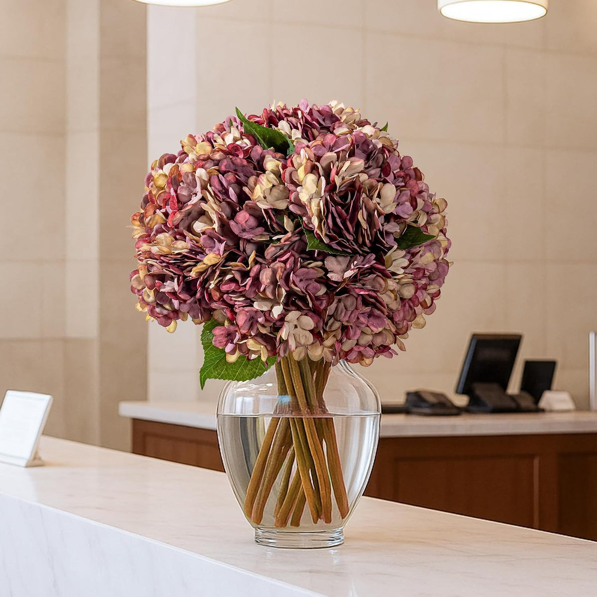 10PCS Faux Hydrangea Flower Hydrangea Artificial Flowers Hydrangea Bouquet Faux Flower Table Centerpieces for Home Wedding Bridal Bouquet Office Party DIY Floral Decor