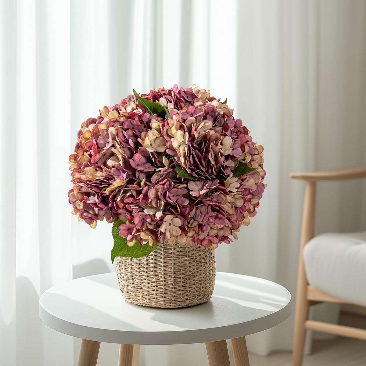 10PCS Faux Hydrangea Flower Hydrangea Artificial Flowers Hydrangea Bouquet Faux Flower Table Centerpieces for Home Wedding Bridal Bouquet Office Party DIY Floral Decor