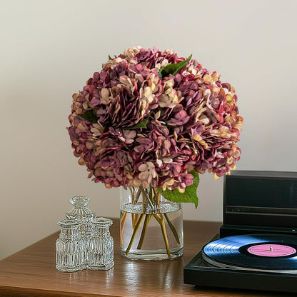 10PCS Faux Hydrangea Flower Hydrangea Artificial Flowers Hydrangea Bouquet Faux Flower Table Centerpieces for Home Wedding Bridal Bouquet Office Party DIY Floral Decor