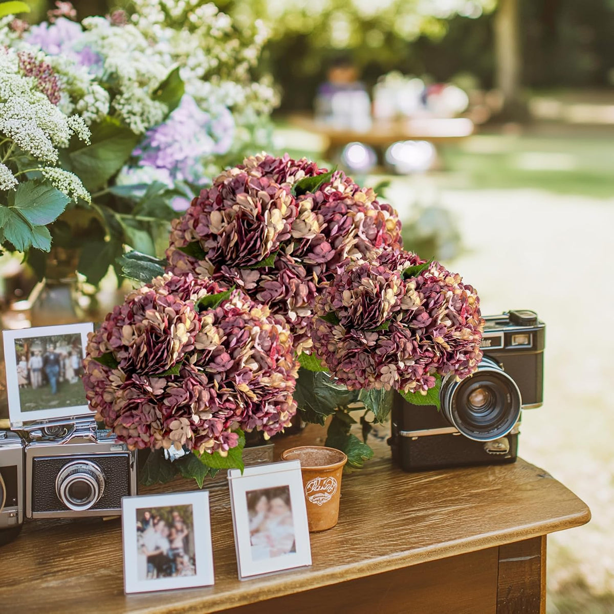 10PCS Faux Hydrangea Flower Hydrangea Artificial Flowers Hydrangea Bouquet Faux Flower Table Centerpieces for Home Wedding Bridal Bouquet Office Party DIY Floral Decor