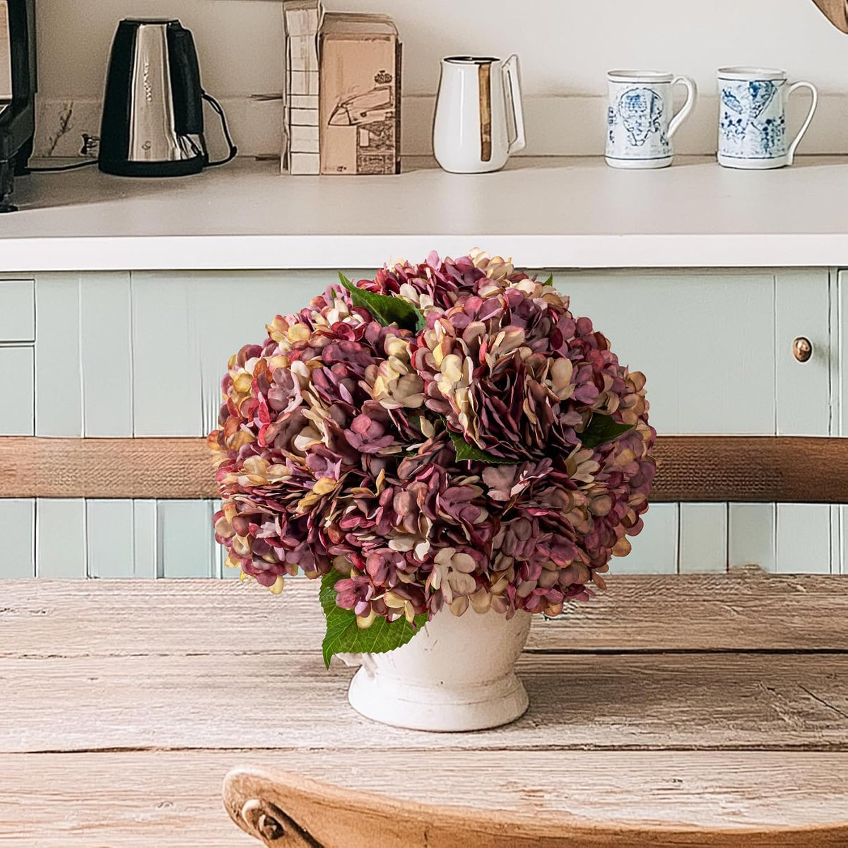 10PCS Faux Hydrangea Flower Hydrangea Artificial Flowers Hydrangea Bouquet Faux Flower Table Centerpieces for Home Wedding Bridal Bouquet Office Party DIY Floral Decor