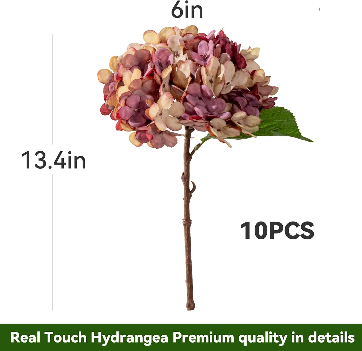 10PCS Faux Hydrangea Flower Hydrangea Artificial Flowers Hydrangea Bouquet Faux Flower Table Centerpieces for Home Wedding Bridal Bouquet Office Party DIY Floral Decor