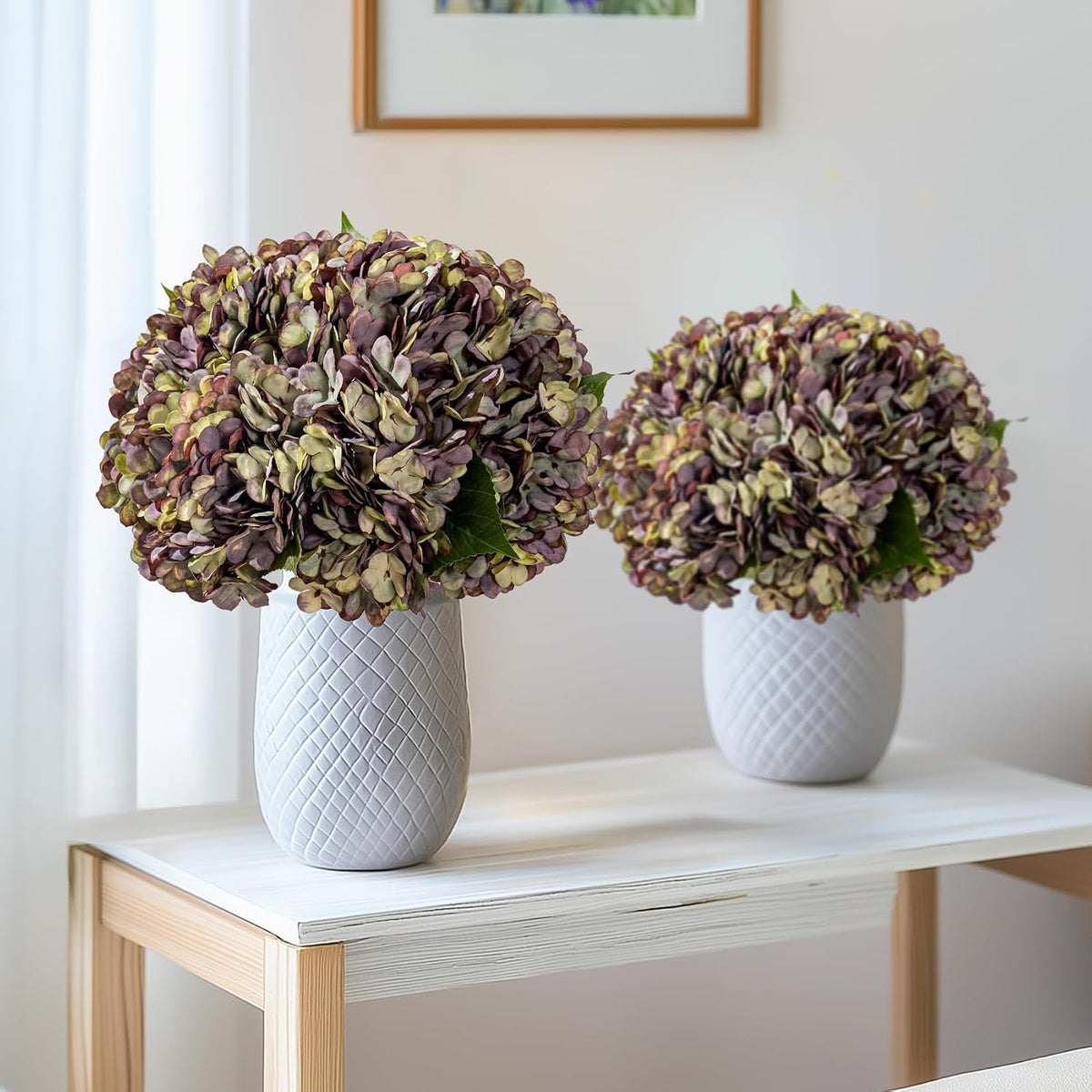 10PCS Faux Hydrangea Flower Hydrangea Artificial Flowers Hydrangea Bouquet Faux Flower Table Centerpieces for Home Wedding Bridal Bouquet Office Party DIY Floral Decor