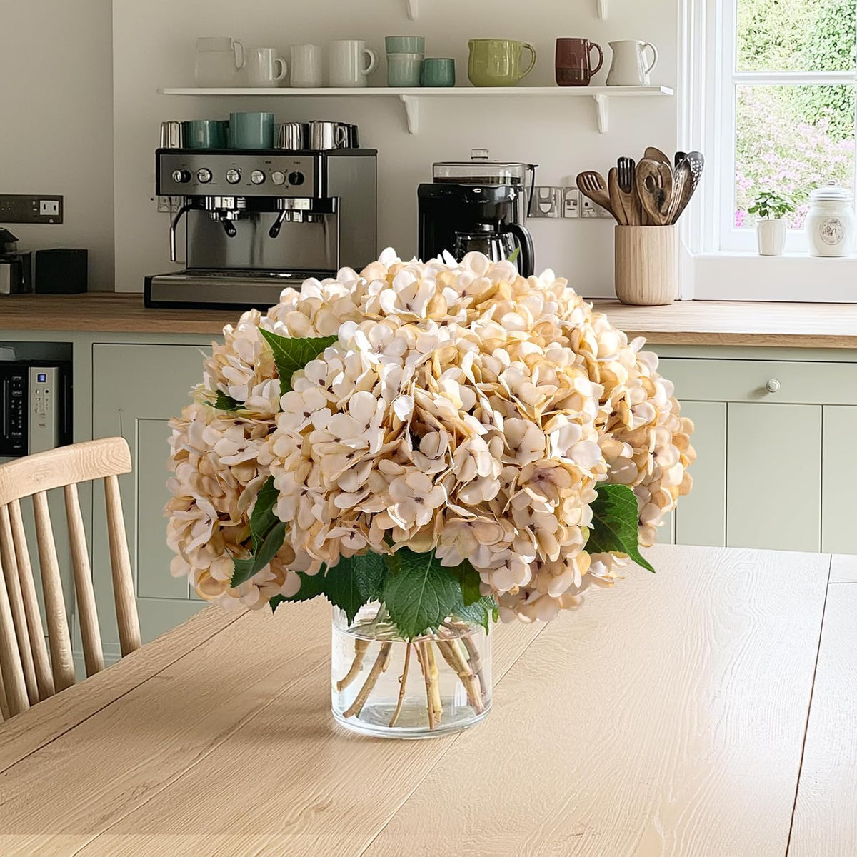 10PCS Faux Hydrangea Flower Hydrangea Artificial Flowers Hydrangea Bouquet Faux Flower Table Centerpieces for Home Wedding Bridal Bouquet Office Party DIY Floral Decor