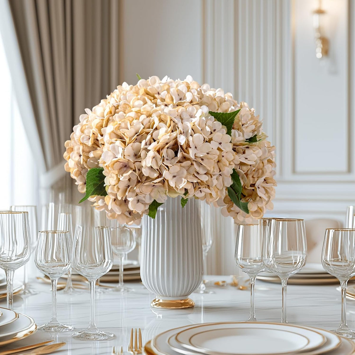 10PCS Faux Hydrangea Flower Hydrangea Artificial Flowers Hydrangea Bouquet Faux Flower Table Centerpieces for Home Wedding Bridal Bouquet Office Party DIY Floral Decor