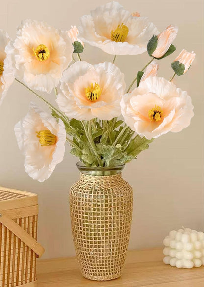 6PCS 41.3in Fake Poppy Flowers Red Artificial Poppies Large Poppy Flowers Long Stem Silk Flowers for Tall Vase Wedding Party Office Decor(Red)