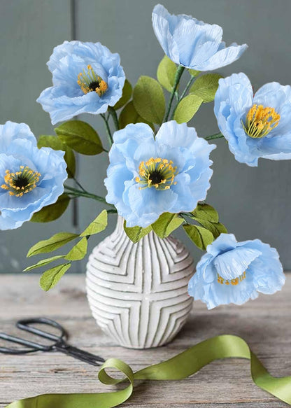 6PCS 41.3in Fake Poppy Flowers Red Artificial Poppies Large Poppy Flowers Long Stem Silk Flowers for Tall Vase Wedding Party Office Decor(Red)