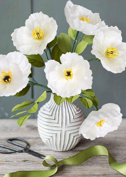 6PCS 41.3in Fake Poppy Flowers Red Artificial Poppies Large Poppy Flowers Long Stem Silk Flowers for Tall Vase Wedding Party Office Decor(Red)