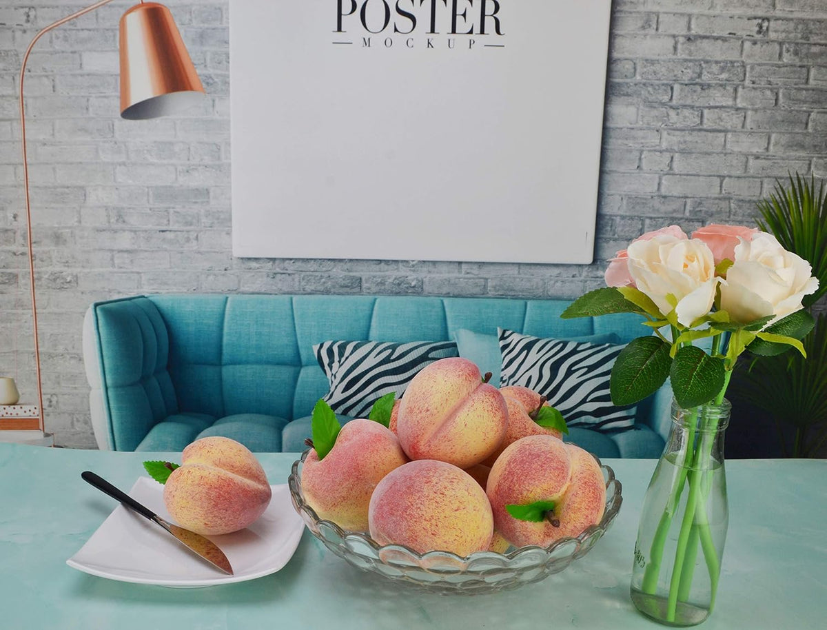 Fake Fruit Home House Kitchen Party Decoration Simulation Artificial Lifelike Peach 10pcs Set