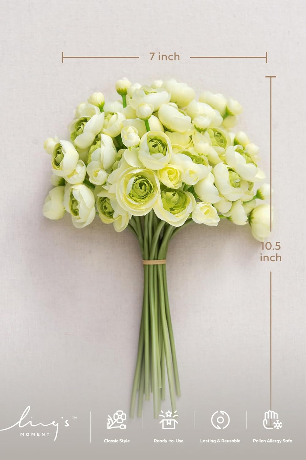 Fake Flower Artificial Flower Faux Silk Ranunculus Dusty Rose | Silk Flower, Realistic Artificial Flowers, Flowers for Vase, Real Touch Flowers, Table Centerpieces, Faux Floral Stems, 18pcs