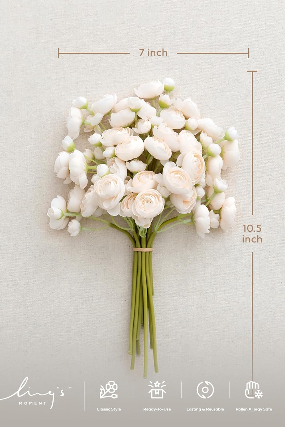 Fake Flower Artificial Flower Faux Silk Ranunculus Dusty Rose | Silk Flower, Realistic Artificial Flowers, Flowers for Vase, Real Touch Flowers, Table Centerpieces, Faux Floral Stems, 18pcs
