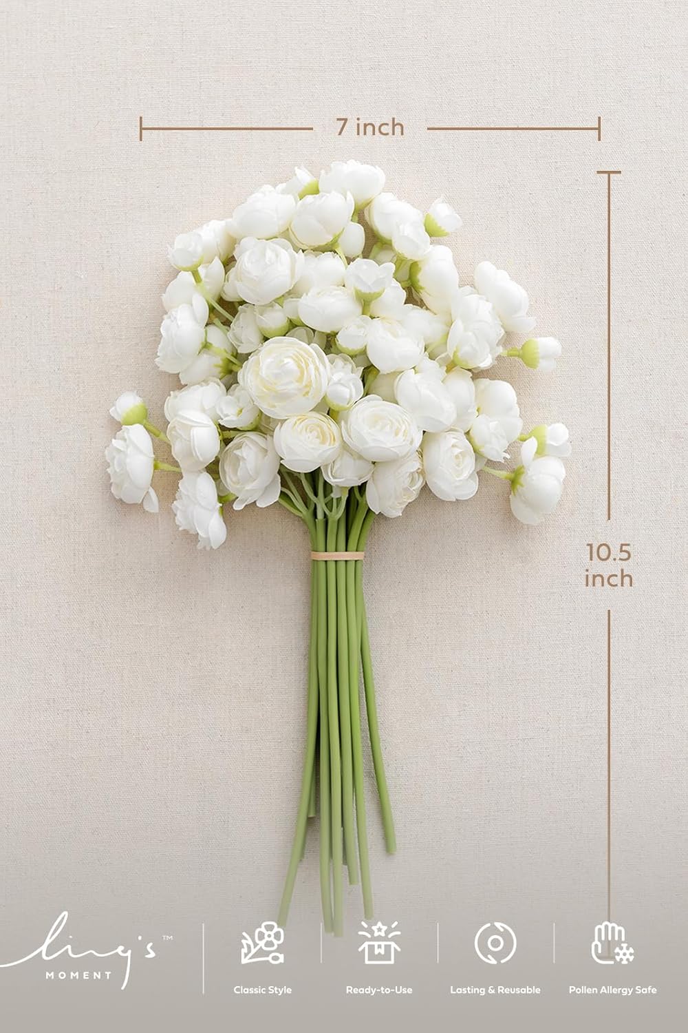 Fake Flower Artificial Flower Faux Silk Ranunculus Dusty Rose | Silk Flower, Realistic Artificial Flowers, Flowers for Vase, Real Touch Flowers, Table Centerpieces, Faux Floral Stems, 18pcs