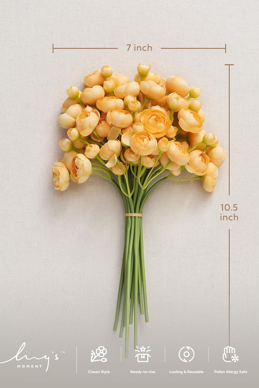 Fake Flower Artificial Flower Faux Silk Ranunculus Dusty Rose | Silk Flower, Realistic Artificial Flowers, Flowers for Vase, Real Touch Flowers, Table Centerpieces, Faux Floral Stems, 18pcs