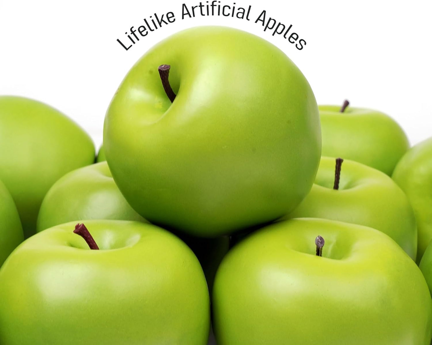 12PCS Fake Green Apples, 3" Lifelike Artificial Apples | Lifelike Fake Green Apples, Realistic Faux Fruit, Home Decor Farmhouse Kitchen Decoration, Photography Props