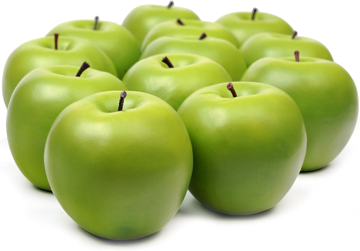 12PCS Fake Green Apples, 3" Lifelike Artificial Apples | Lifelike Fake Green Apples, Realistic Faux Fruit, Home Decor Farmhouse Kitchen Decoration, Photography Props