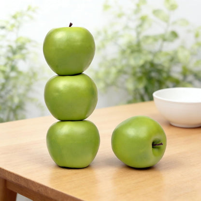 12PCS Fake Green Apples, 3" Lifelike Artificial Apples | Lifelike Fake Green Apples, Realistic Faux Fruit, Home Decor Farmhouse Kitchen Decoration, Photography Props