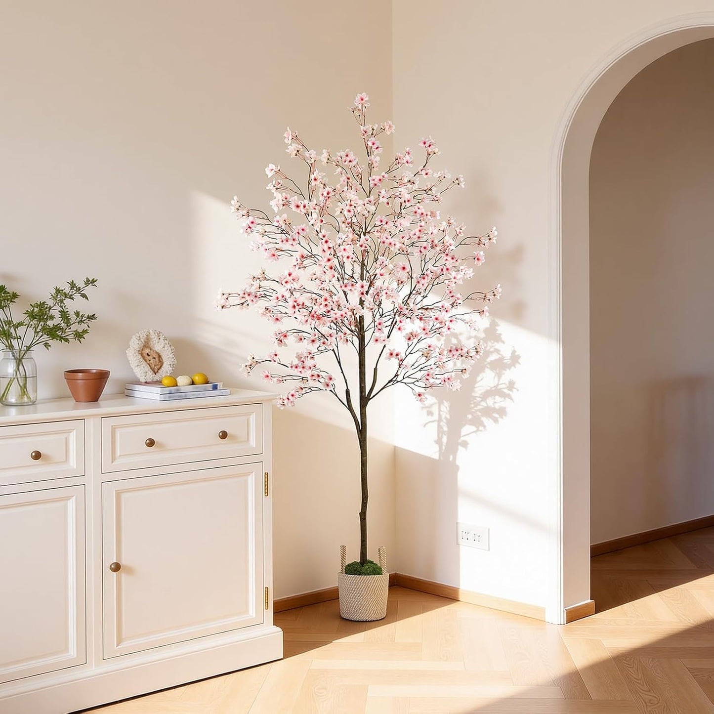 Faux Olive Tree 6FT, Artificial Potted Tree with Planter, Silk Plants Indoor Outdoor, Lifelike Olive Plants with Natural Wood Trunk, Fruits and Buds, Home Office Decor, 1 Pack