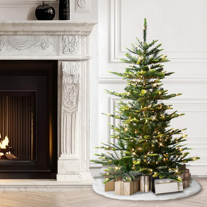 7.5ft Pre-Lit Aspen Fir Artificial Christmas Tree with 700 Clear Lights, 1319 Realistic Dense Branch Tips, Easy Setup Artificial Trees with Sturdy Metal Stand