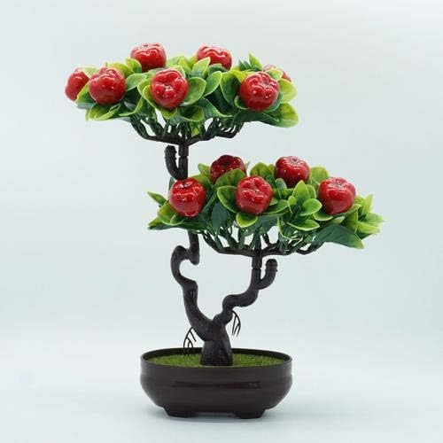 Plastic Artificial Fruit Tree Artificial Peach Orange Fruit Tree Artificial Plants Potted Bonsai Desktop Bonsai Home Decor (Color : Peach)