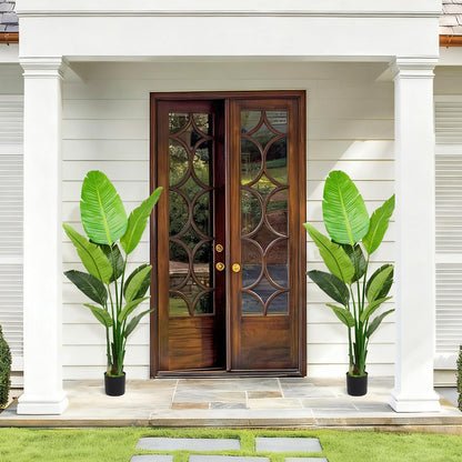 Artificial Bird of Paradise Plant 5.2FT Set of 2 Lifelike Tall Potted Plant
