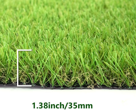 3FT x 10FT Artificial Turf 1.38inch Simulated Synthetic Fake Grass with Drainage Holes, Reusable Grass Urinal for Dogs, Backyard Lawn Rug Doormat Decorations, Custom