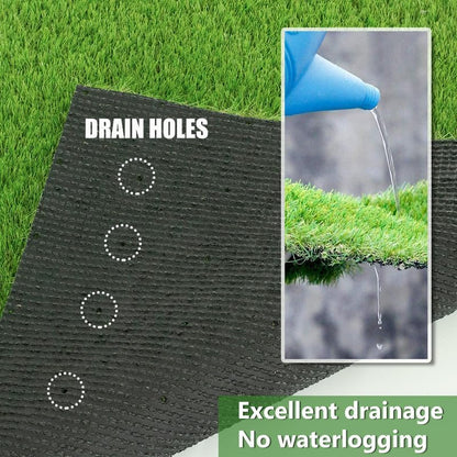 3FT x 10FT Artificial Turf 1.38inch Simulated Synthetic Fake Grass with Drainage Holes, Reusable Grass Urinal for Dogs, Backyard Lawn Rug Doormat Decorations, Custom