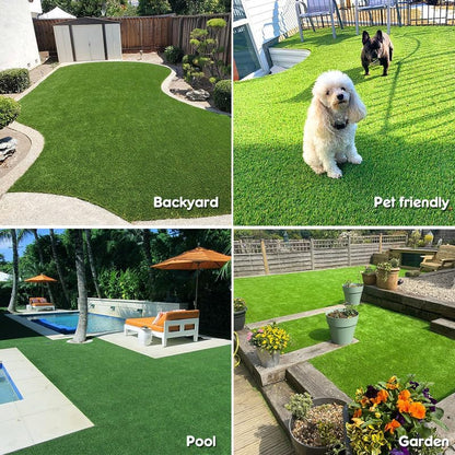3FT x 10FT Artificial Turf 1.38inch Simulated Synthetic Fake Grass with Drainage Holes, Reusable Grass Urinal for Dogs, Backyard Lawn Rug Doormat Decorations, Custom