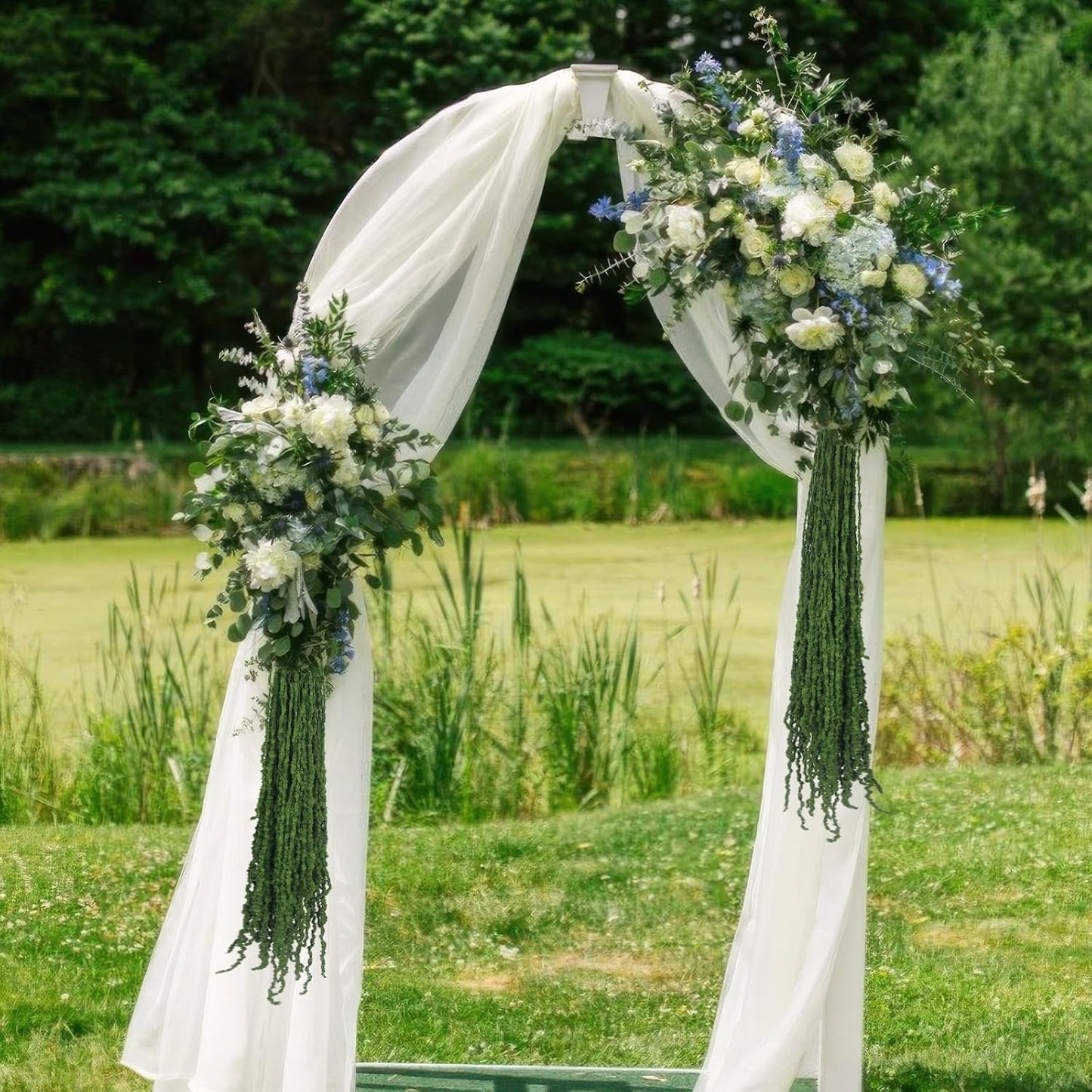 100 Pcs Hanging Moss Vines Faux Moss Garland for Decorating Artificial Amaranthus Hanging Flowers 63" Fake Mossy Rope for Crafts Wedding Arch Floral Arrangment Wall Hanging Mantle Green