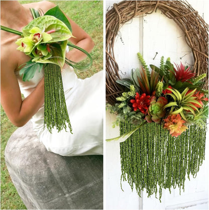 100 Pcs Hanging Moss Vines Faux Moss Garland for Decorating Artificial Amaranthus Hanging Flowers 63" Fake Mossy Rope for Crafts Wedding Arch Floral Arrangment Wall Hanging Mantle Green