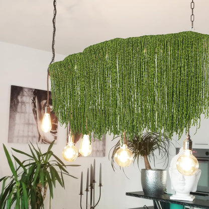100 Pcs Hanging Moss Vines Faux Moss Garland for Decorating Artificial Amaranthus Hanging Flowers 63" Fake Mossy Rope for Crafts Wedding Arch Floral Arrangment Wall Hanging Mantle Green