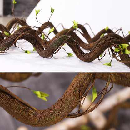 63" Realistic Ivy Wood Vine Garland with Leaf Wall Hanging Decor
