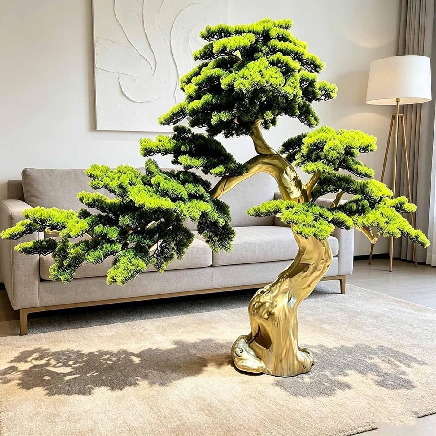 Large Artificial Bonsai Tree - Faux Plants Indoor Podocarpus Tree, Realistic Guest-Greeting Pine Decor for Home Office, Living Room, Farmhouse Zen Decor (5FT)