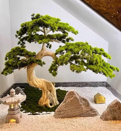 Large Artificial Bonsai Tree - Faux Plants Indoor Podocarpus Tree, Realistic Guest-Greeting Pine Decor for Home Office, Living Room, Farmhouse Zen Decor (5FT)