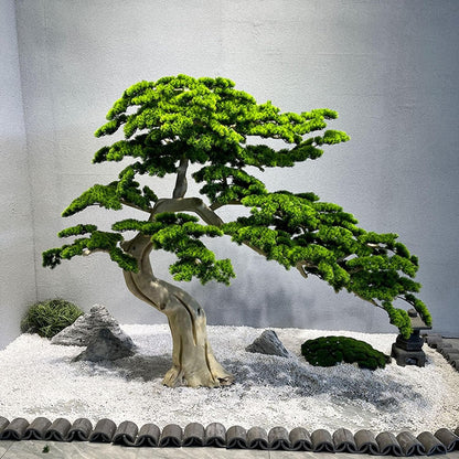 Large Artificial Bonsai Tree - Faux Plants Indoor Podocarpus Tree, Realistic Guest-Greeting Pine Decor for Home Office, Living Room, Farmhouse Zen Decor (5FT)