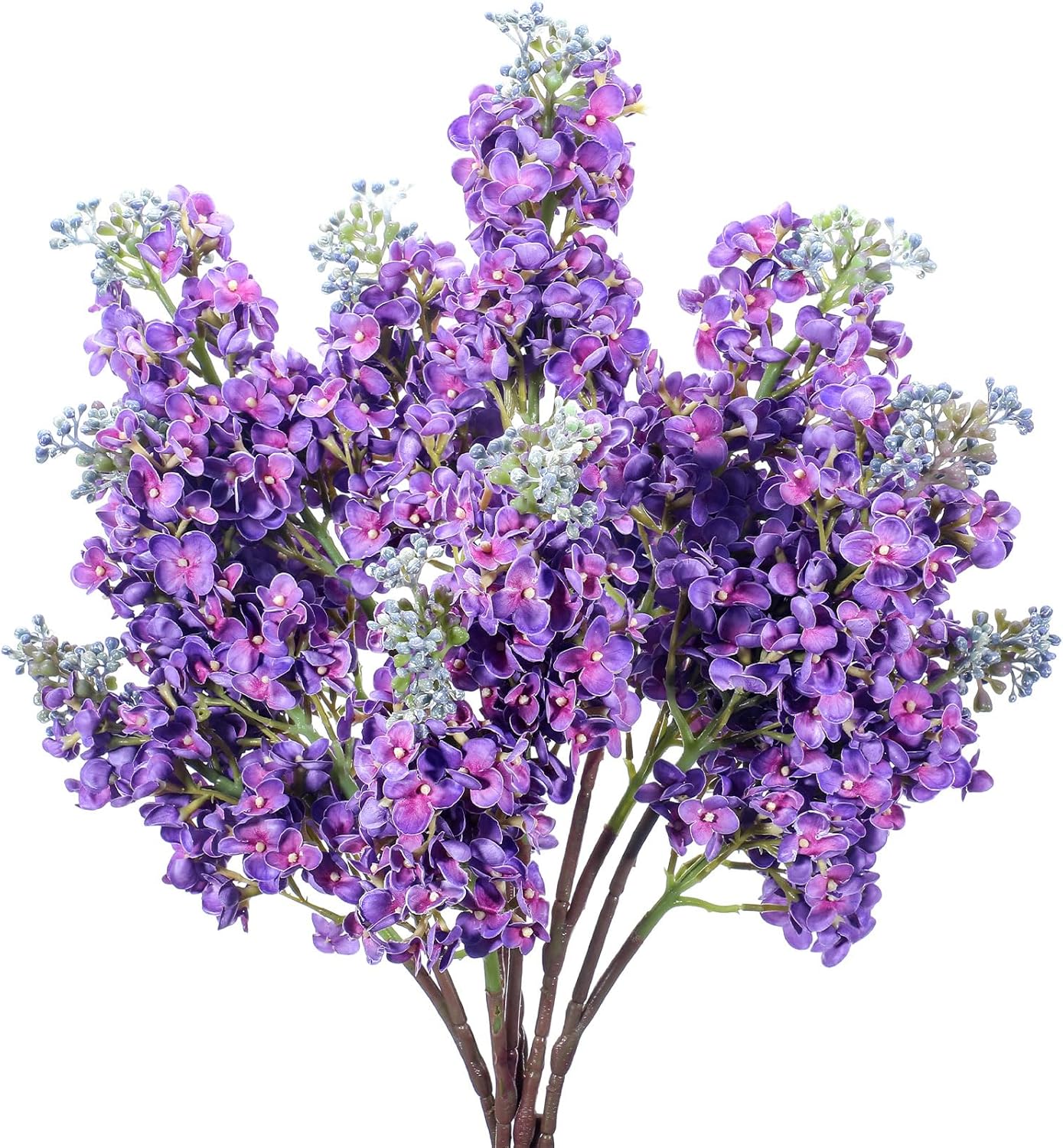 Thiccywoov 6 Pcs 25 Artificial Lilac Flowers Fake Delphinium Antirrhinum Stem Silk Flower Faux Floral Arrangement for Vase Table Centerpiece Wedding Bouquet Home Decoration (Purple)