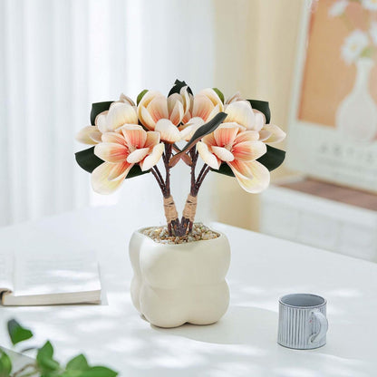 2Bundles Artificial Magnolia Flowers White Silk Magnolia Flowers Branches Faux Magnolias Flower with Stems Real Touch Magnolias Flower Bouquet for Wedding Home Indoor Outdoor Decor