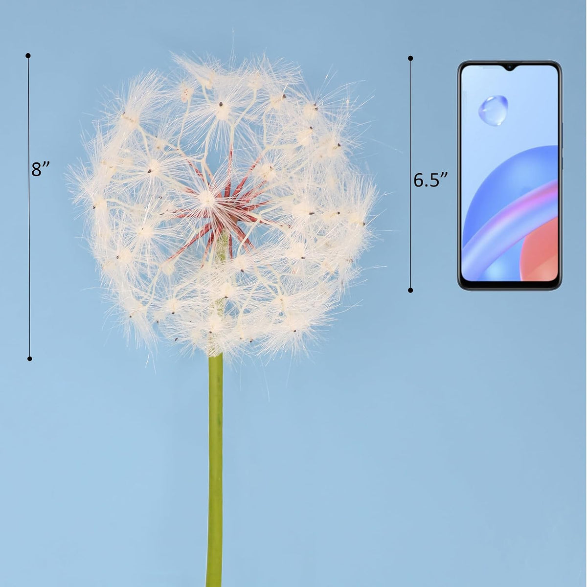 TOPIA Giant Artificial Dandelion Flower Fake Dandelion Decor for Home (2 Pcs) (White)