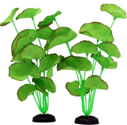 2-Pack 12 Inch Aquarium Silk Aquarium Plants, Artificial Plastic Plant | For Small Tank, Goldfish, Fish Hides