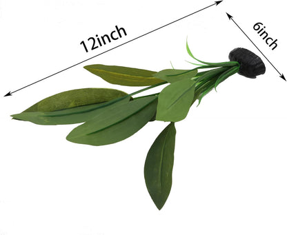 2-Pack 12 Inch Aquarium Silk Aquarium Plants, Artificial Plastic Plant | For Small Tank, Goldfish, Fish Hides