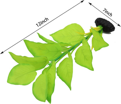 2-Pack 12 Inch Aquarium Silk Aquarium Plants, Artificial Plastic Plant | For Small Tank, Goldfish, Fish Hides