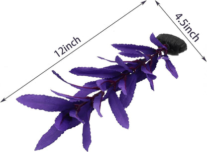 2-Pack 12 Inch Aquarium Silk Aquarium Plants, Artificial Plastic Plant | For Small Tank, Goldfish, Fish Hides