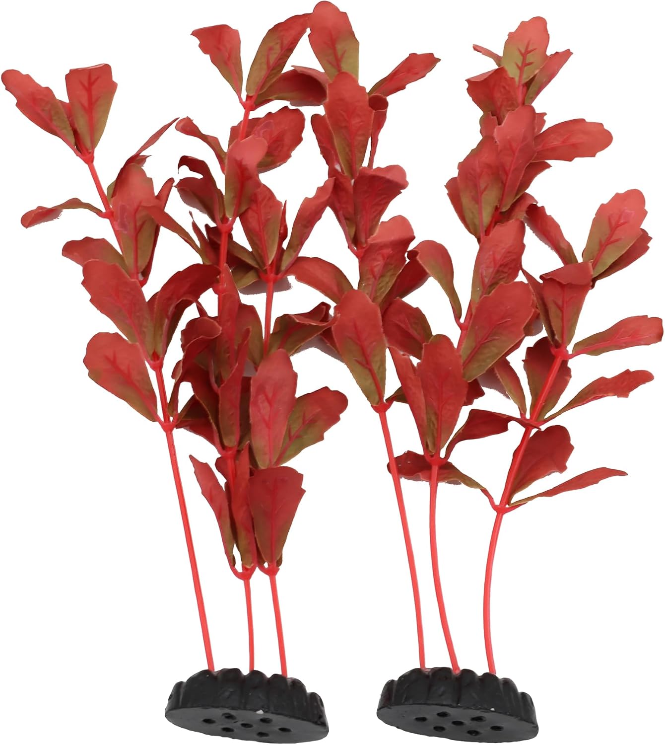 2-Pack 12 Inch Aquarium Silk Aquarium Plants, Artificial Plastic Plant | For Small Tank, Goldfish, Fish Hides