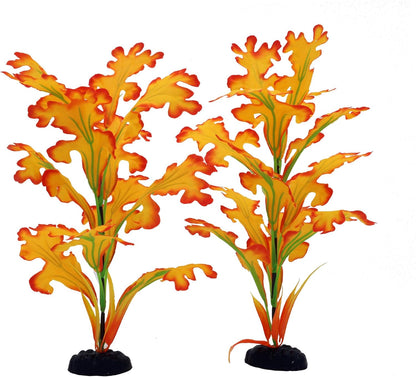 2-Pack 12 Inch Aquarium Silk Aquarium Plants, Artificial Plastic Plant | For Small Tank, Goldfish, Fish Hides
