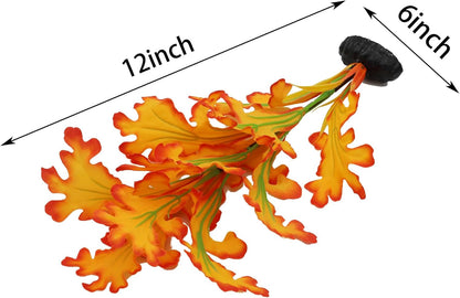 2-Pack 12 Inch Aquarium Silk Aquarium Plants, Artificial Plastic Plant | For Small Tank, Goldfish, Fish Hides