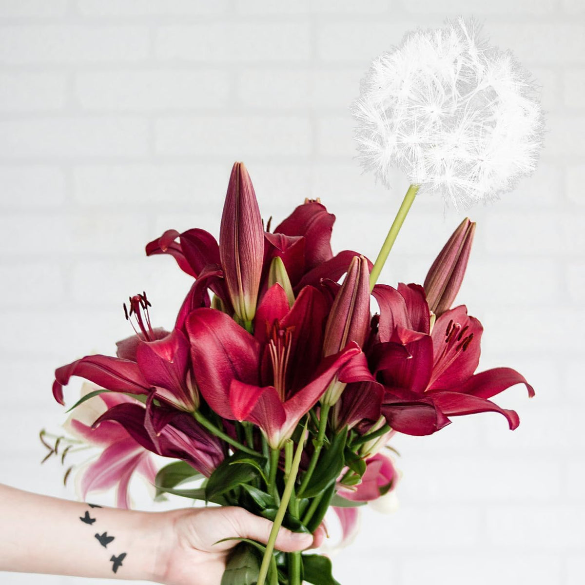 Simulated Dandelion Artificial Flowers 27.55In Faux Dried Flower Vase Filler Fake Dandelion for Indoor Outdoor Home Decor Wedding Party Centerpiece